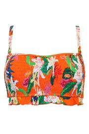 Pour Moi Orange Multi Free Spirit Strapless Shirred Bandeau Underwired Top - Image 4 of 5