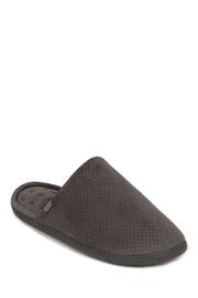 Totes Grey Isotoner Airtex Suedette Mules Slippers - Image 3 of 5