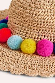 Boden Natural Multi Pom Straw Hat - Image 2 of 2