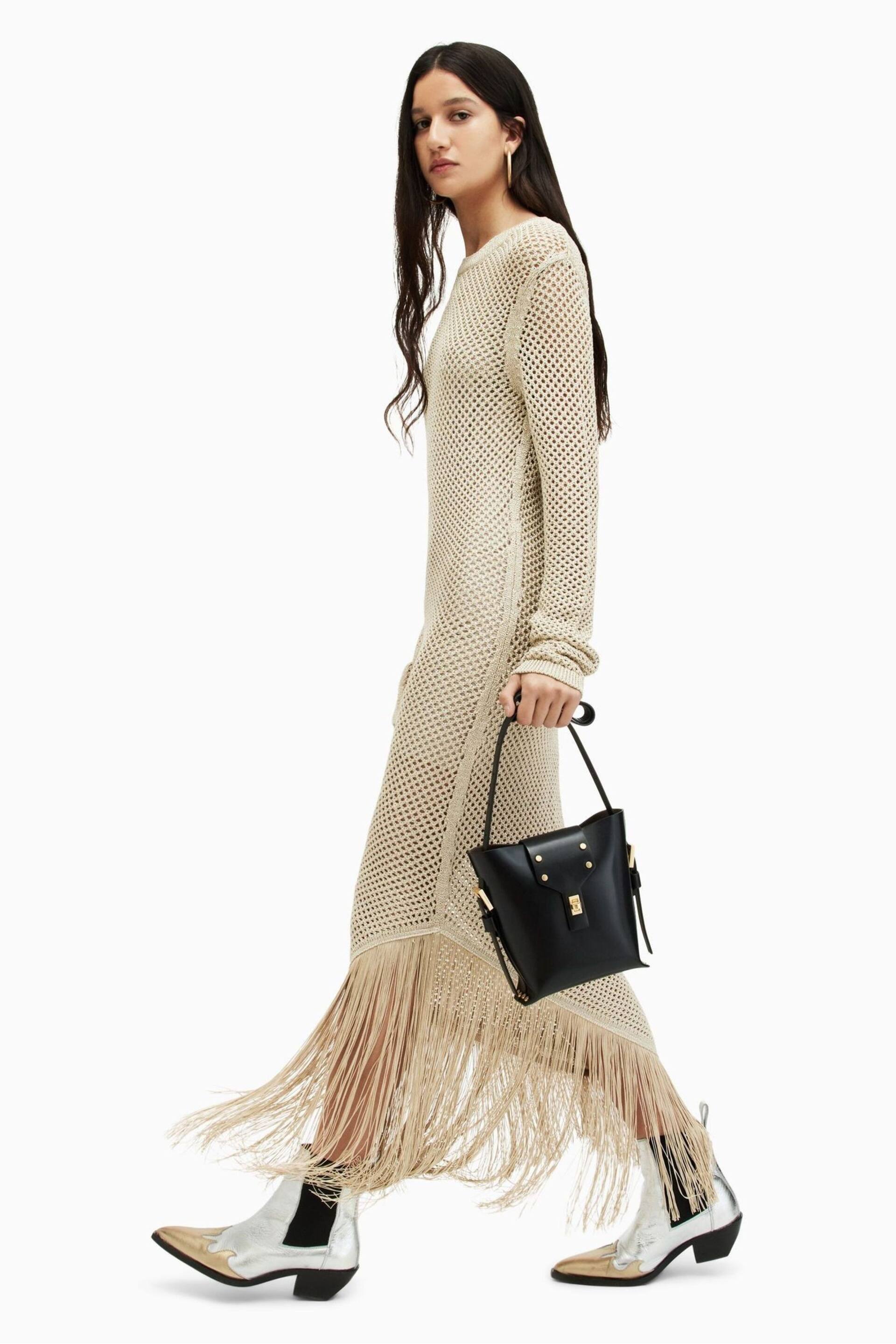 AllSaints Gold Jesse Dress - Image 7 of 10