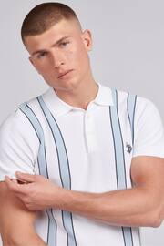 U.S. Polo Assn. Mens Regular Fit Vertical Stripe Knit White Polo Shirt - Image 2 of 7