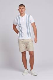 U.S. Polo Assn. Mens Regular Fit Vertical Stripe Knit White Polo Shirt - Image 3 of 7