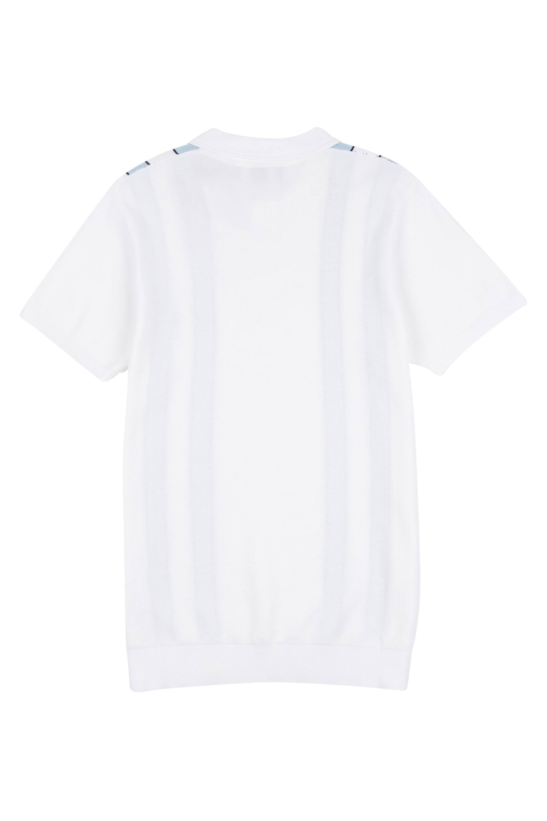 U.S. Polo Assn. Mens Regular Fit Vertical Stripe Knit White Polo Shirt - Image 6 of 7