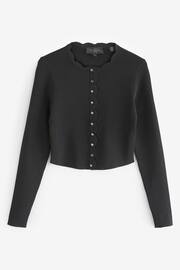 Ted Baker Black Kklara Scallop Trim Cardigan - Image 5 of 7