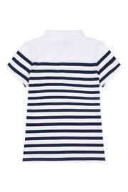 U.S. Polo Assn. Womens Blue Regular Fit Engineered Stripe Polo Shirt - Image 8 of 8
