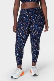 Sweaty Betty Black Coral Texture Print 7/8 Length Aerial Core Workout Leggings - Image 1 of 8