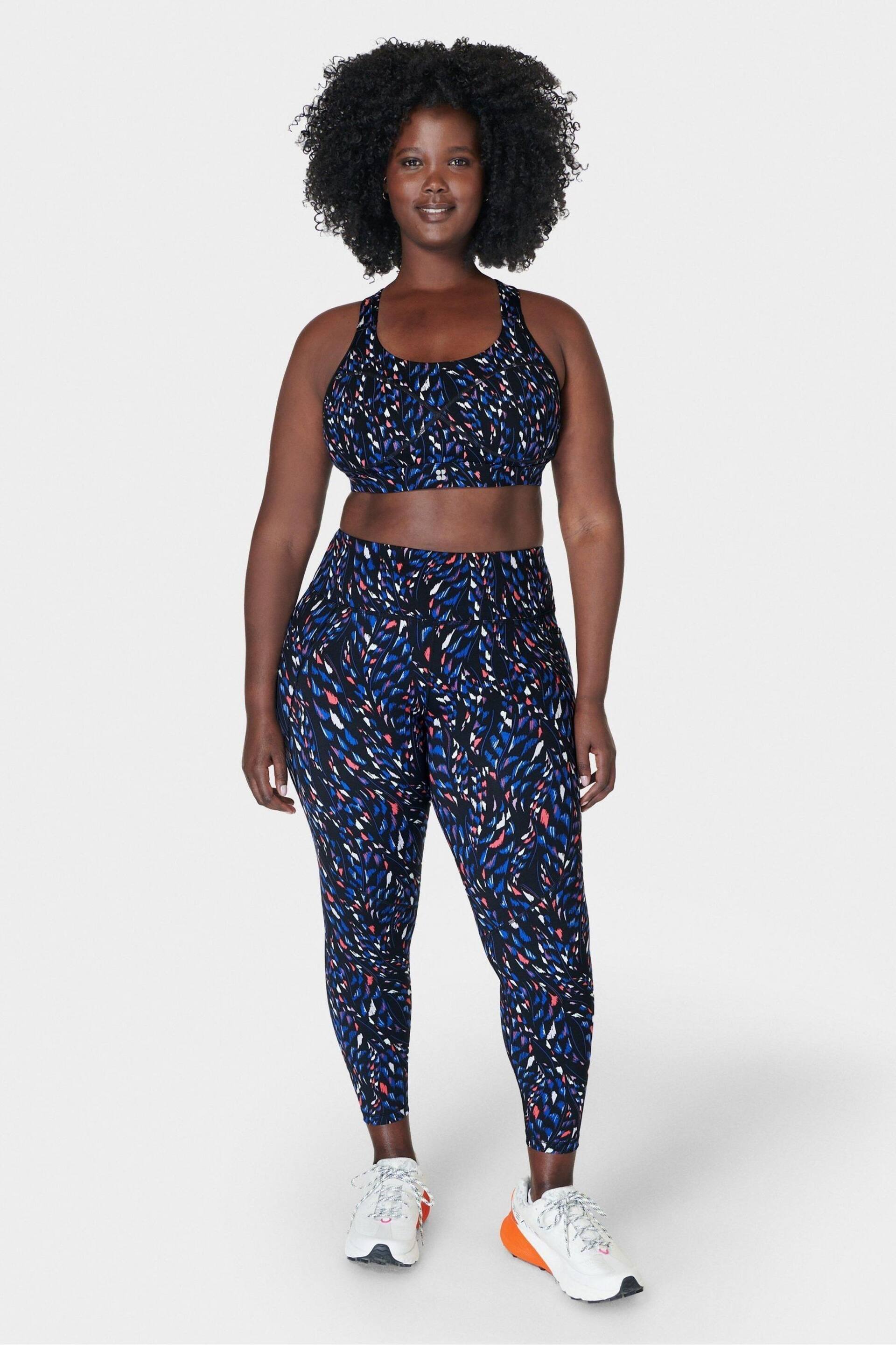 Sweaty Betty Black Coral Texture Print 7/8 Length Aerial Core Workout Leggings - Image 6 of 8