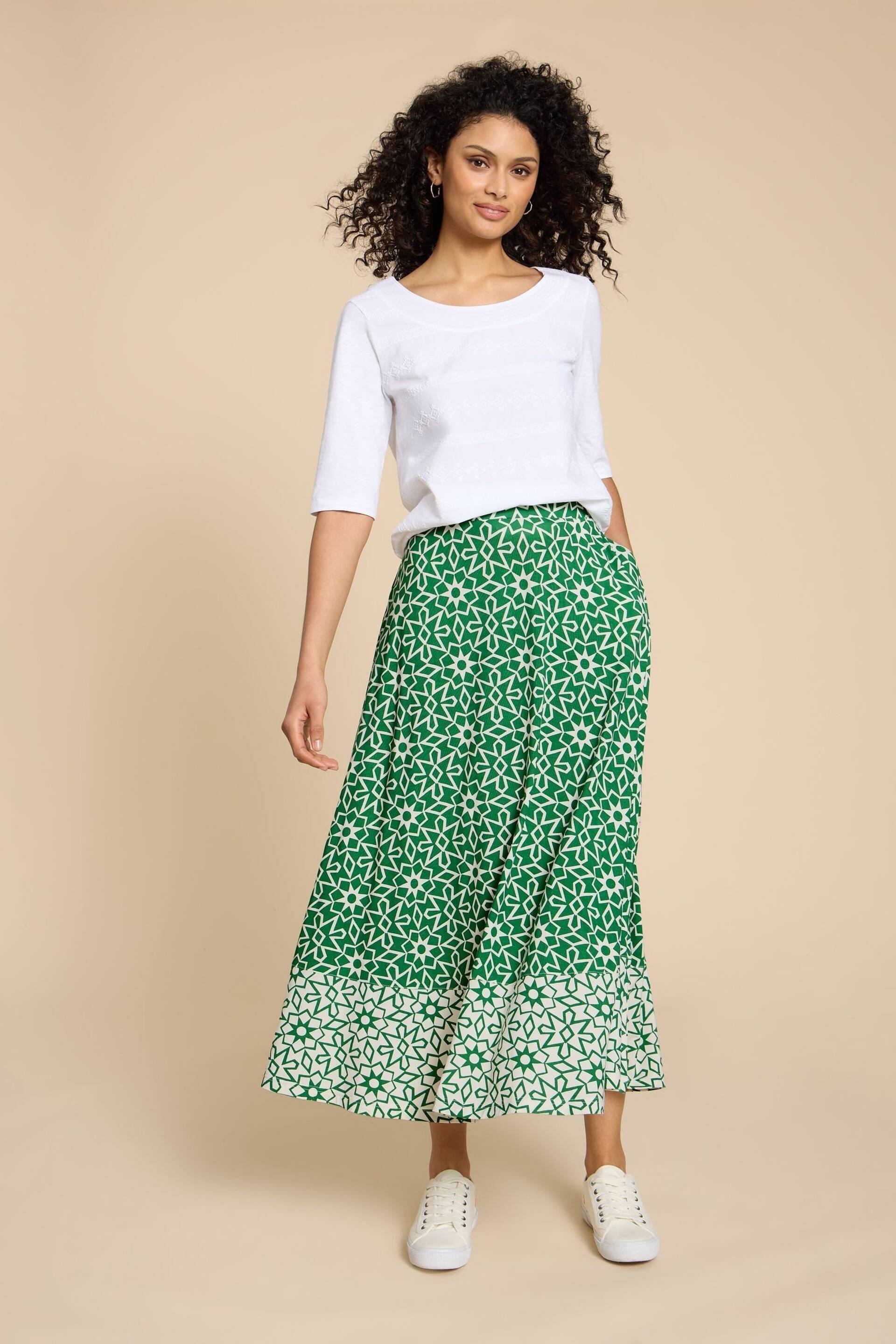 White Stuff Green Jada EcoVero™ Maxi Skirt - Image 4 of 7