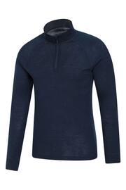 Mountain Warehouse Blue Mens Merino Zip Neck Thermal Top - Image 2 of 5