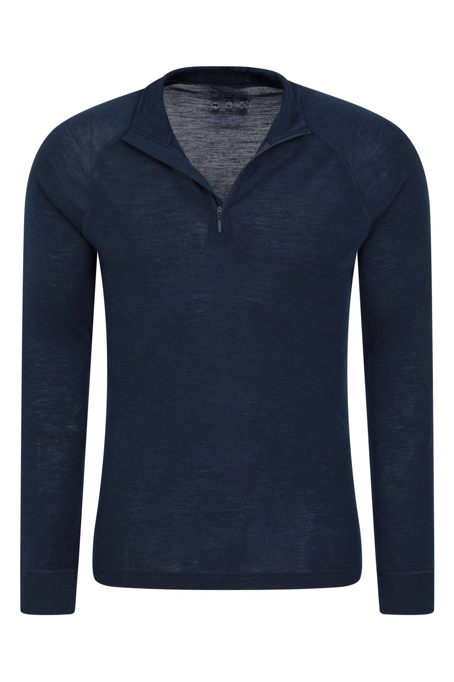 Mountain Warehouse Blue Mens Merino Zip Neck Thermal Top - Image 4 of 5