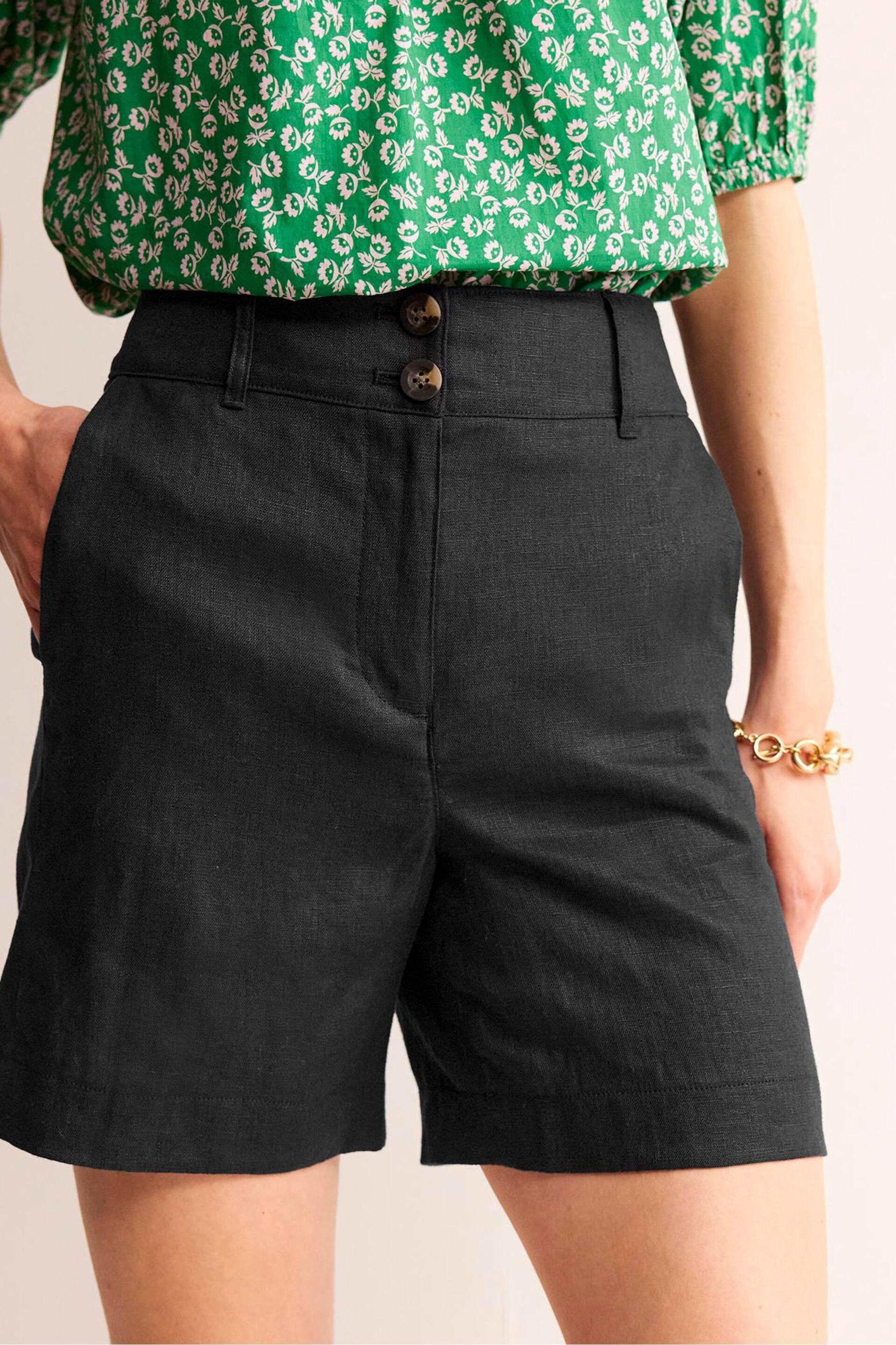 Boden Black Westbourne Linen Shorts - Image 4 of 5