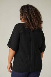 Live Unlimited Curve Open Stitch Knitted Kaftan Black jumper - Image 2 of 5