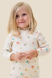 MORI Cream Organic Cotton and Bamboo Ribbed Peppa Pig Print Long Sleeve Top - Image 1 of 2