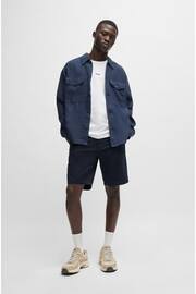 BOSS Drak Blue Slim Fit Stretch Cotton Chino Shorts - Image 3 of 5