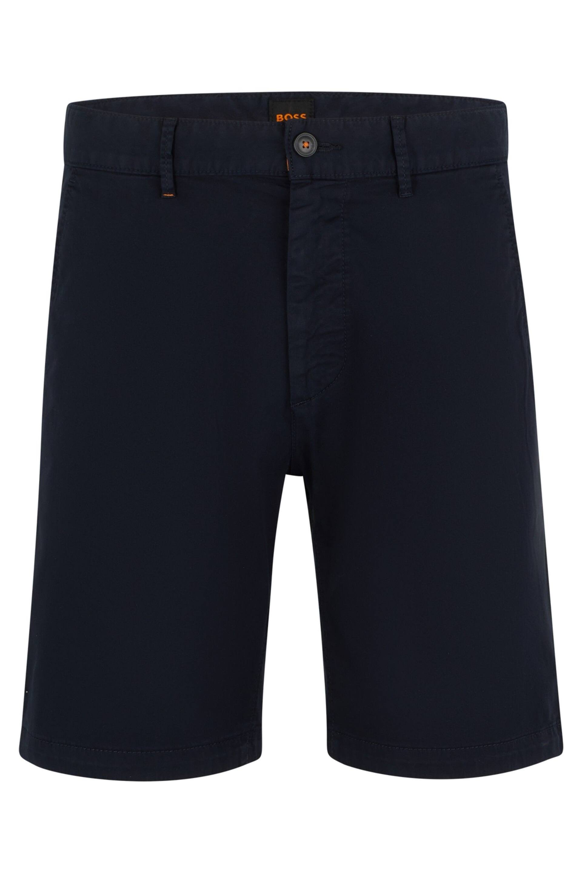 BOSS Drak Blue Slim Fit Stretch Cotton Chino Shorts - Image 5 of 5