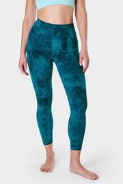 Sweaty Betty Reef Teal Blue Spray Dye 7/8 Length Super Soft Yoga Leggings - Image 1 of 8