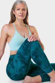 Sweaty Betty Reef Teal Blue Spray Dye 7/8 Length Super Soft Yoga Leggings - Image 4 of 8