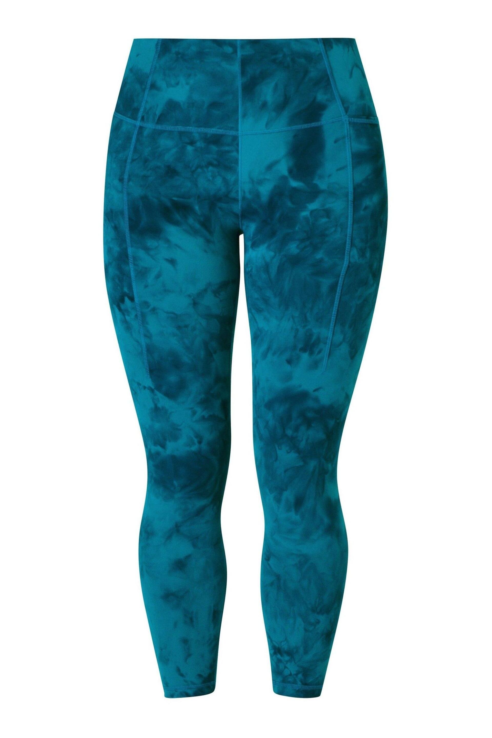 Sweaty Betty Reef Teal Blue Spray Dye 7/8 Length Super Soft Yoga Leggings - Image 5 of 8