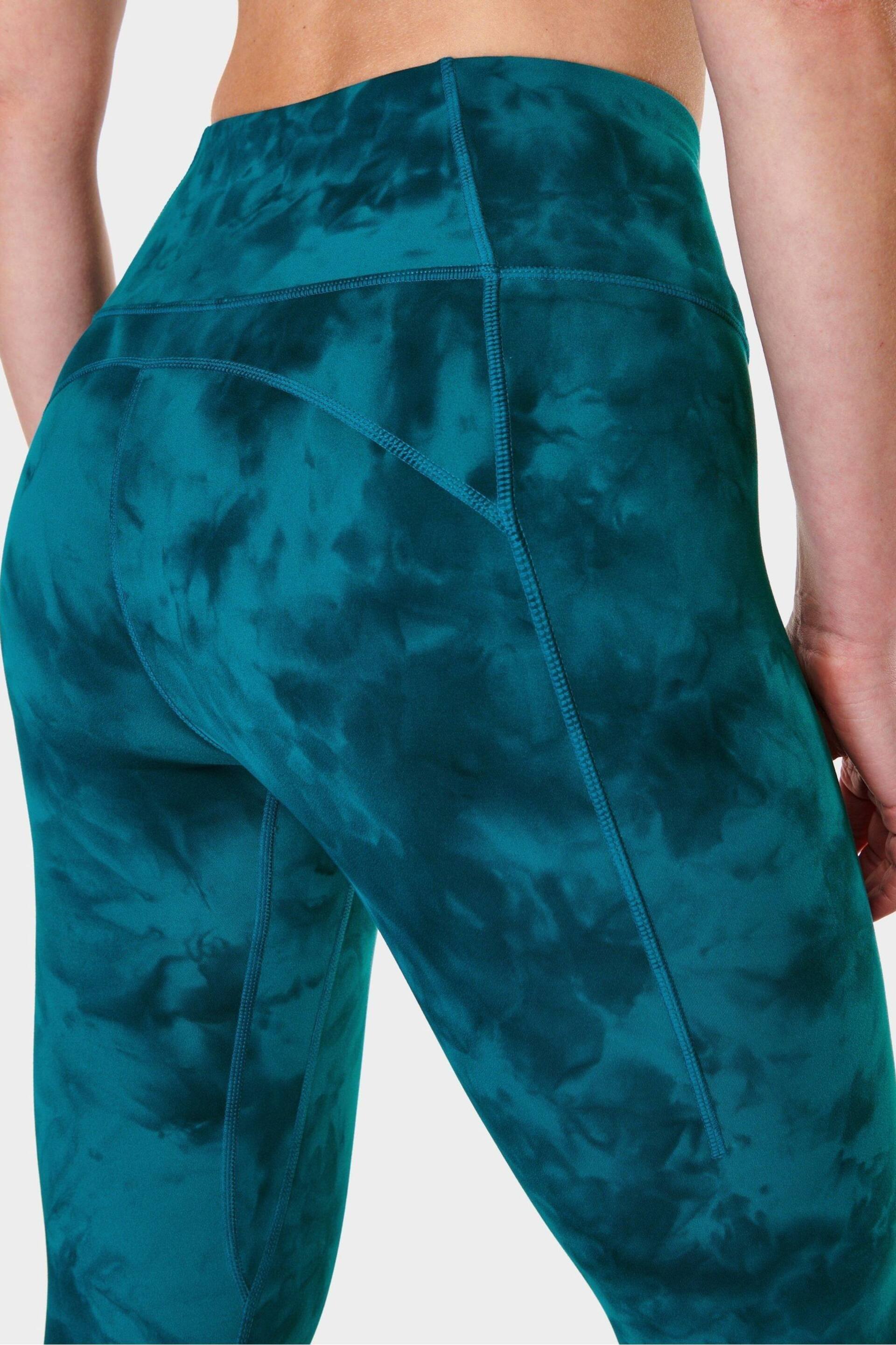 Sweaty Betty Reef Teal Blue Spray Dye 7/8 Length Super Soft Yoga Leggings - Image 8 of 8
