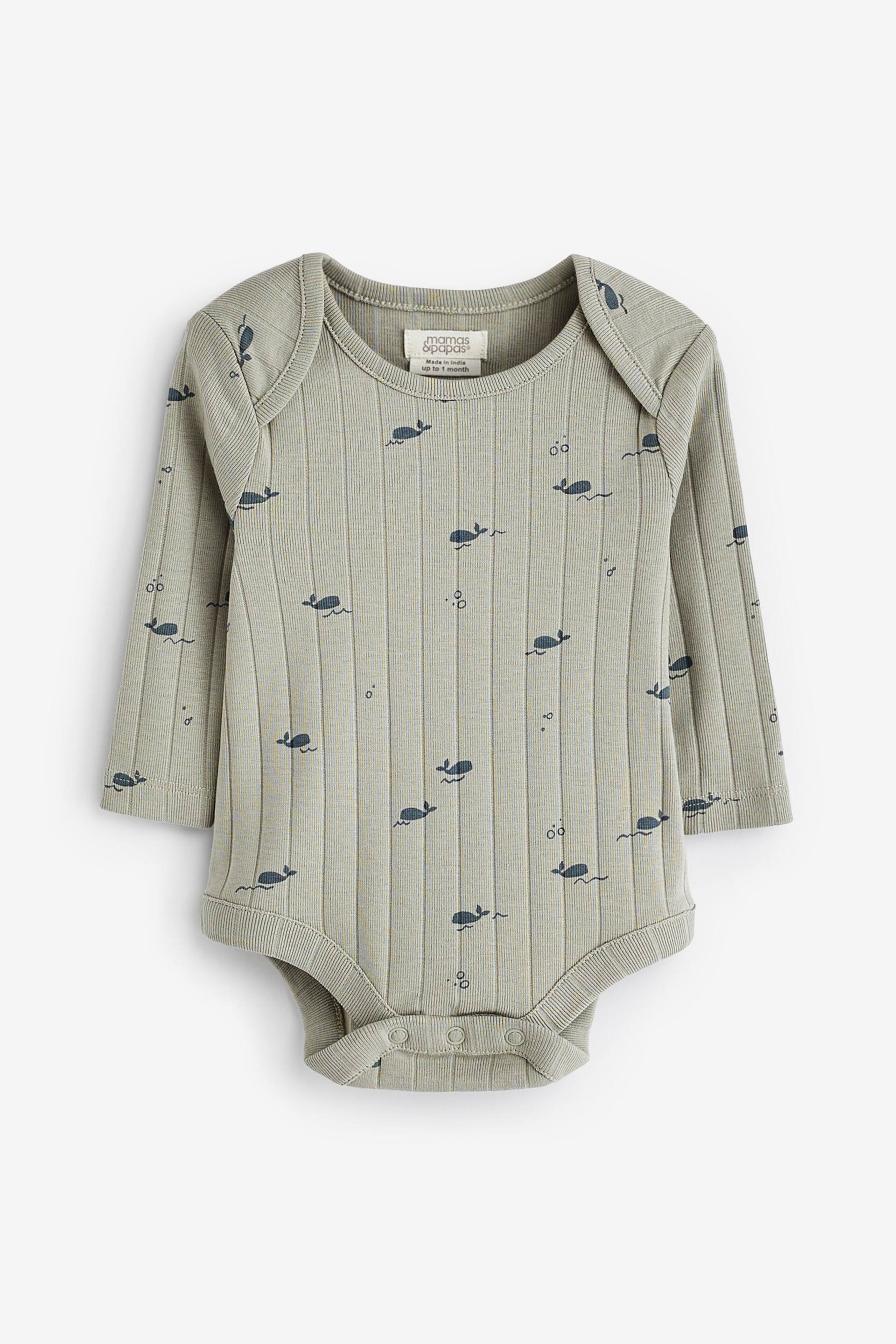 Mamas & Papas Grey Whale Print All In One Set 3 Piece - Image 2 of 4