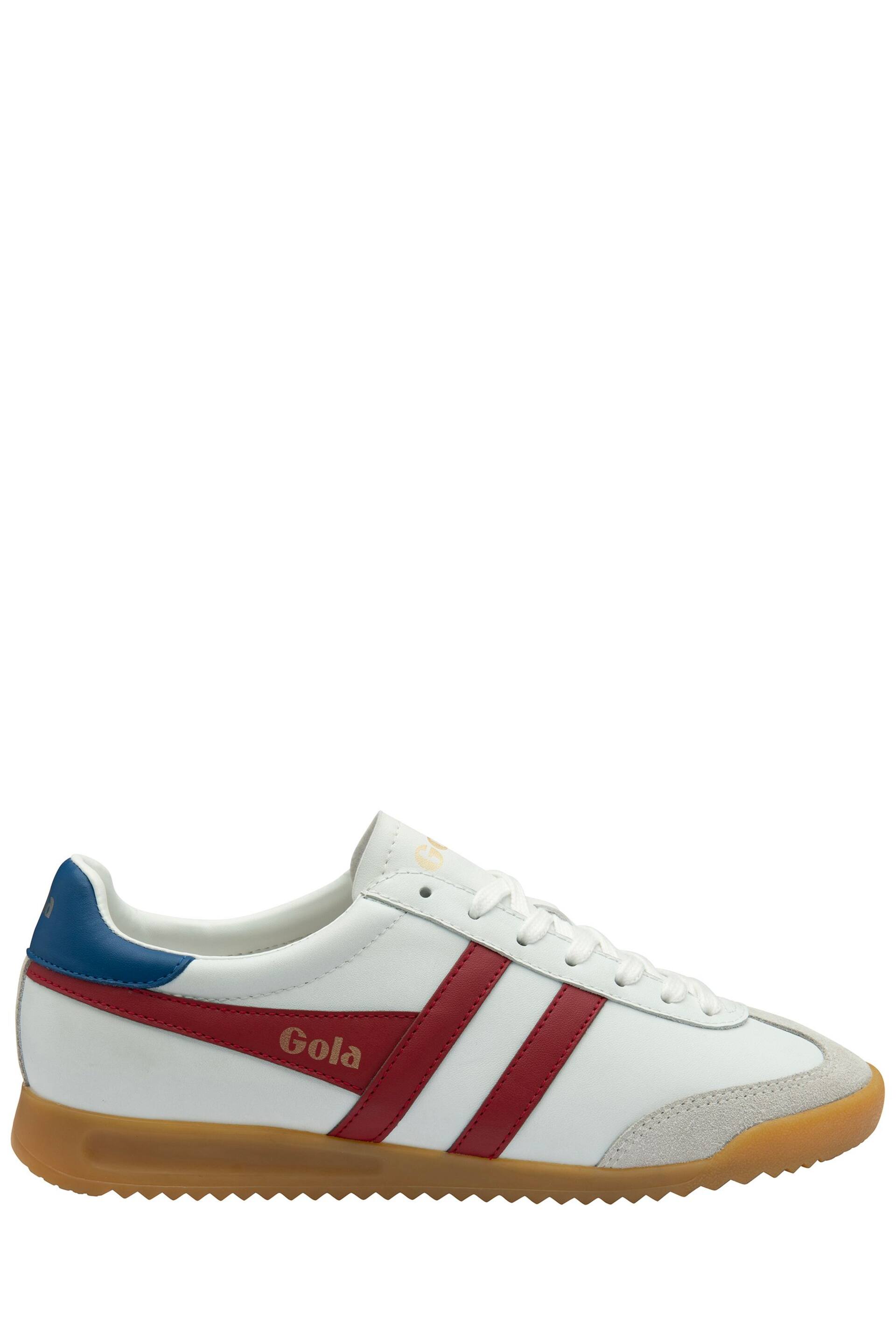 Gola White/Deep Red/Sapphire Mens Torpedo Leather Lace-Up Trainers - Image 1 of 4