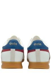 Gola White/Deep Red/Sapphire Mens Torpedo Leather Lace-Up Trainers - Image 3 of 4
