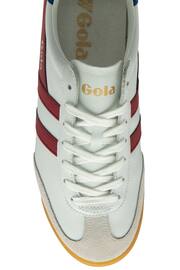 Gola White/Deep Red/Sapphire Mens Torpedo Leather Lace-Up Trainers - Image 4 of 4