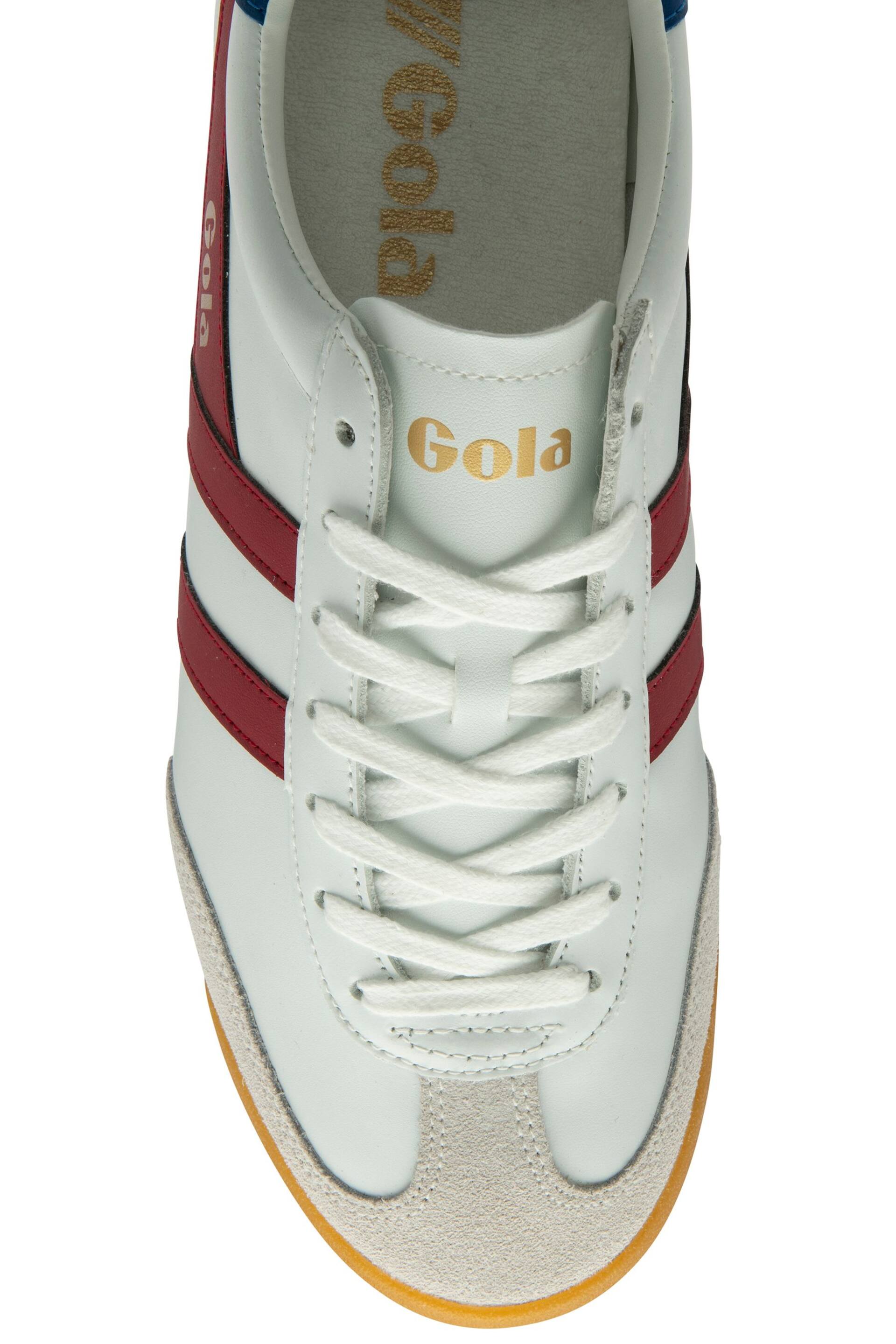 Gola White/Deep Red/Sapphire Mens Torpedo Leather Lace-Up Trainers - Image 4 of 4