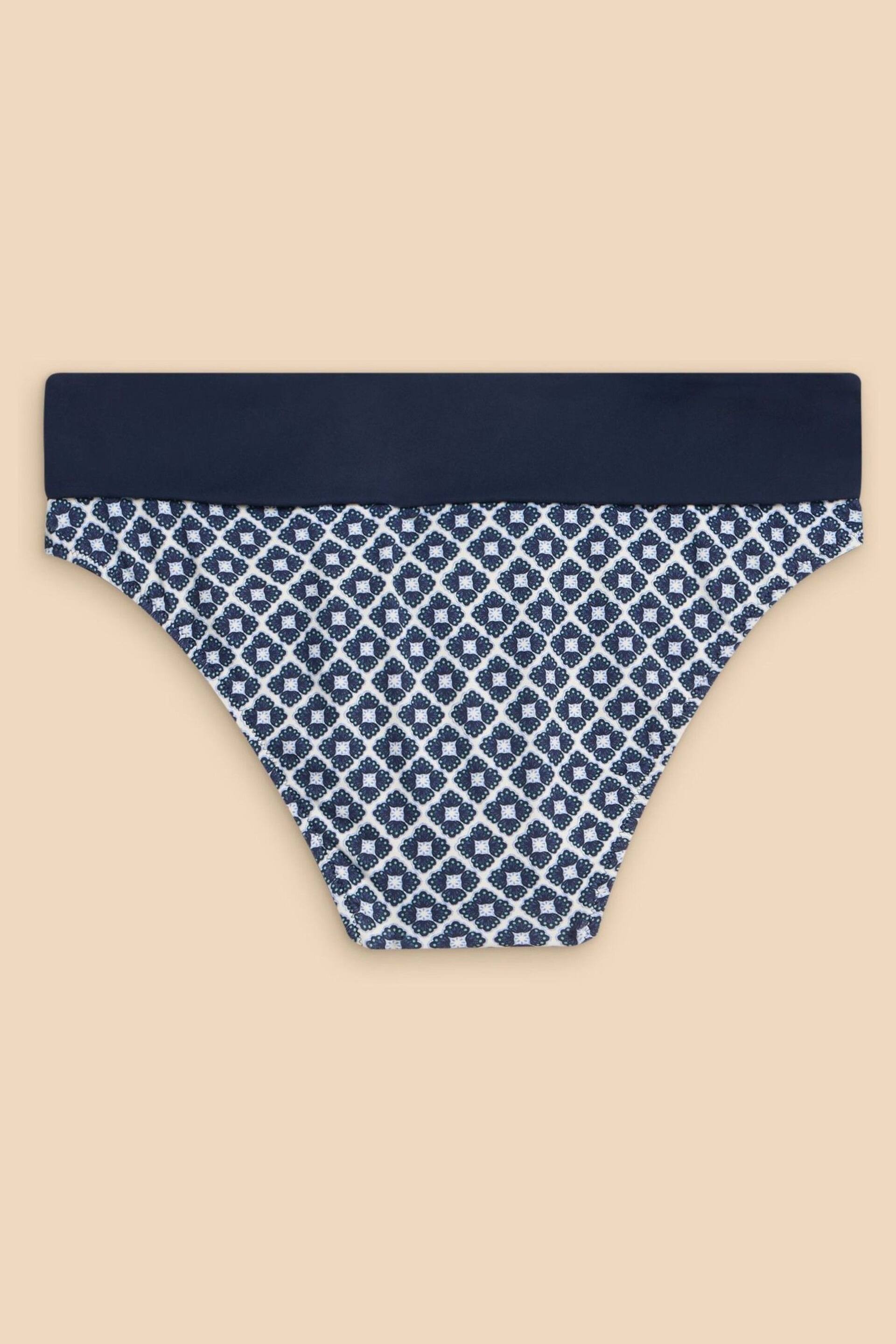 White Stuff Blue Reversible Fold Down Bottom Swimsuit - Image 6 of 7