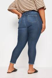 Yours Curve Blue Jenny Cat Scratch Cropped Jeggings - Image 3 of 5