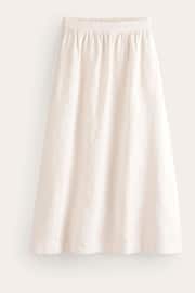 Boden Cream Petite Florence Linen Midi Skirt - Image 5 of 5