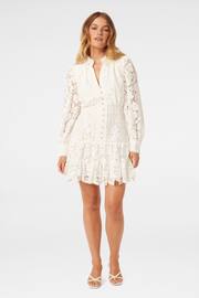 Forever New White Evie Petite Lace Mini Dress - Image 5 of 5