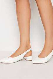Long Tall Sally White Slingbacks Point Mid Block Shoes - Image 1 of 5