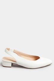 Long Tall Sally White Slingbacks Point Mid Block Shoes - Image 2 of 5
