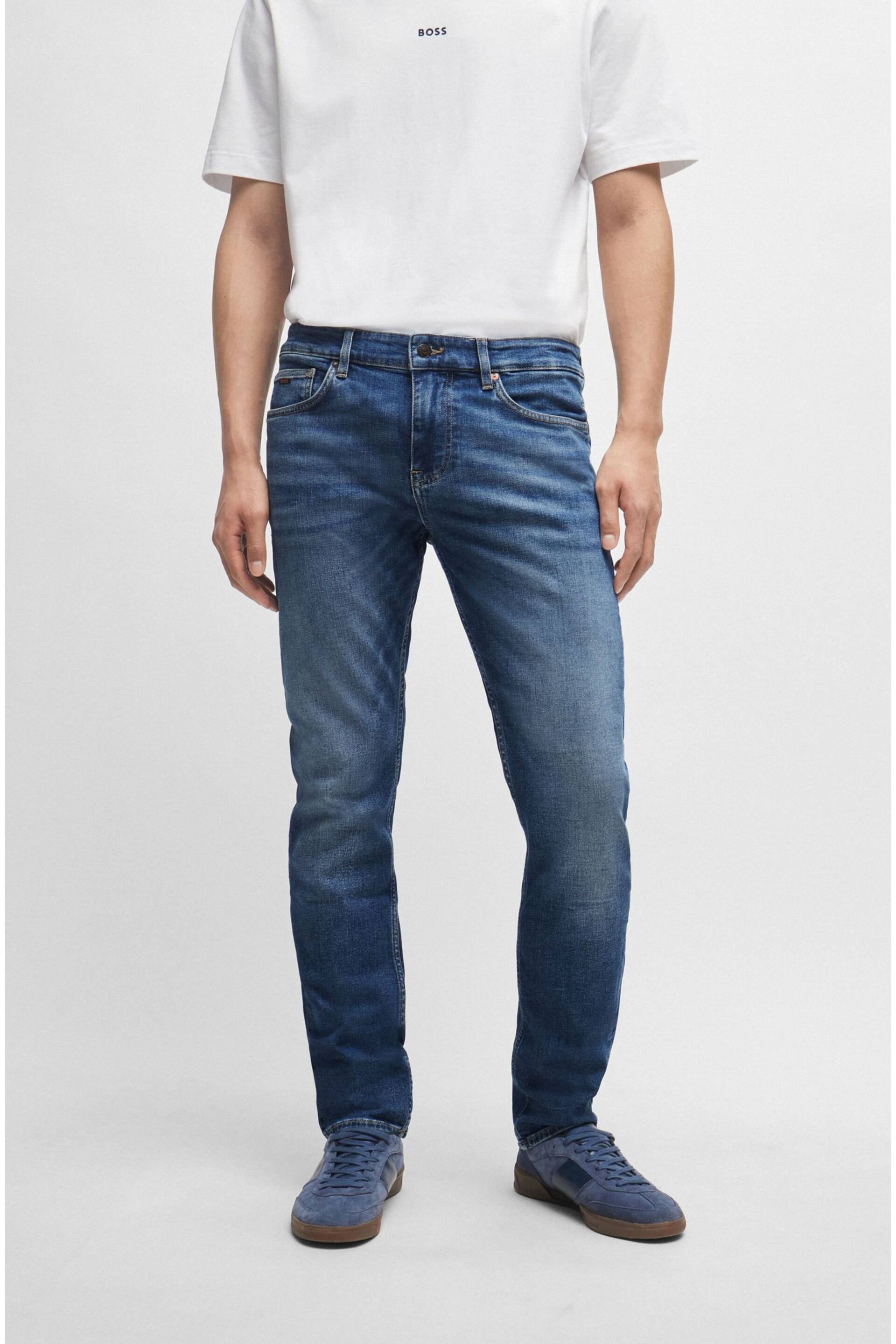 BOSS Mid Blue Slim Fit Comfort Stretch Denim Jeans - Image 1 of 5
