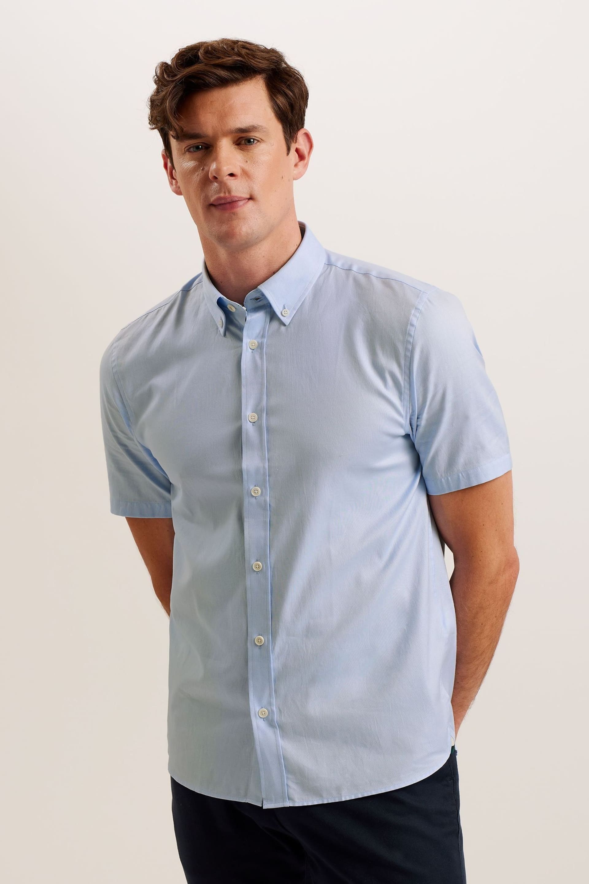 Ted Baker Blue Regular Aldgte Premium Oxford Shirt - Image 1 of 7