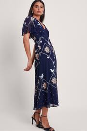 Monsoon Blue Neela Embroidered Tea Dress - Image 1 of 5
