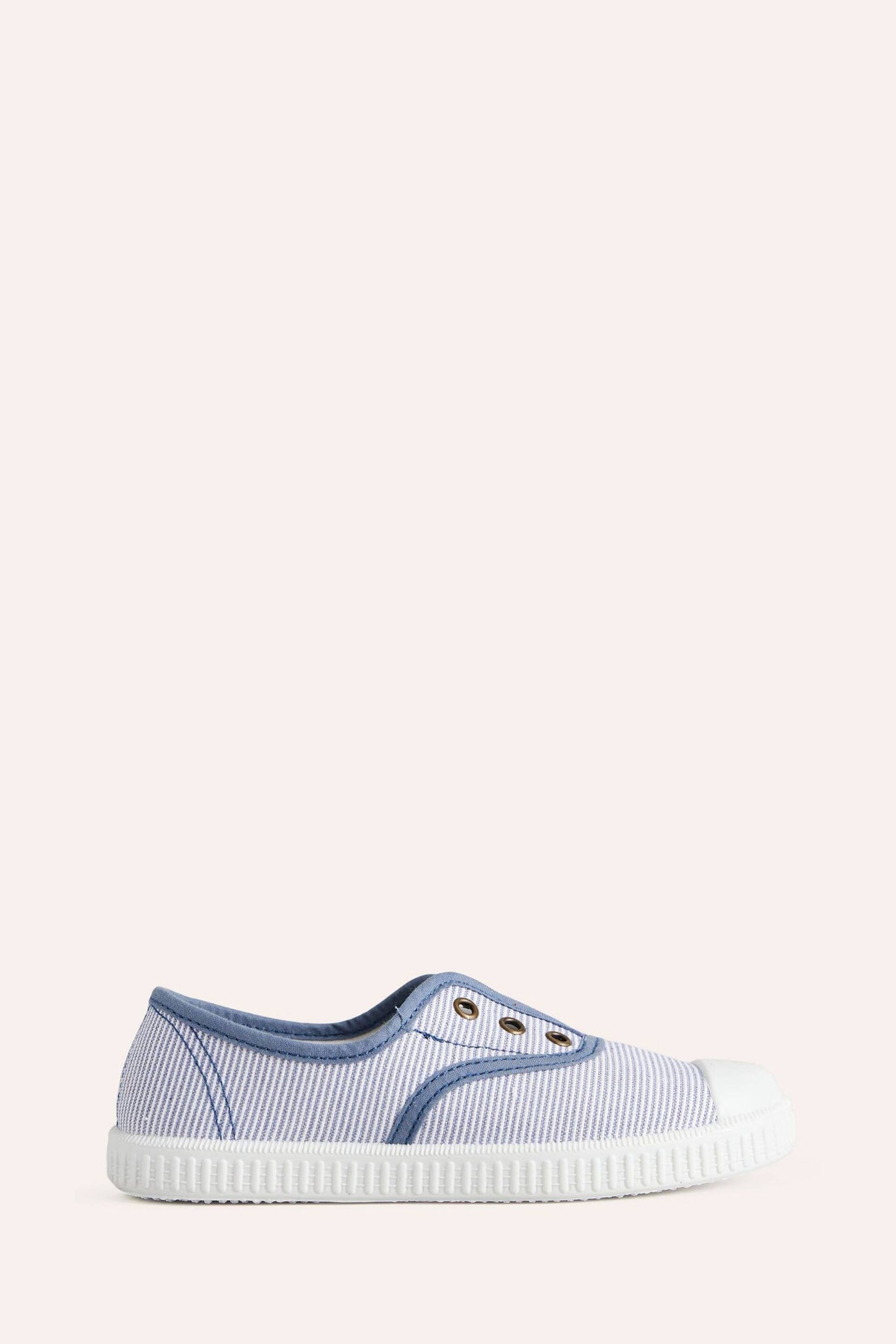 Boden Blue Stripe Laceless Canvas Pull-ons - Image 1 of 3