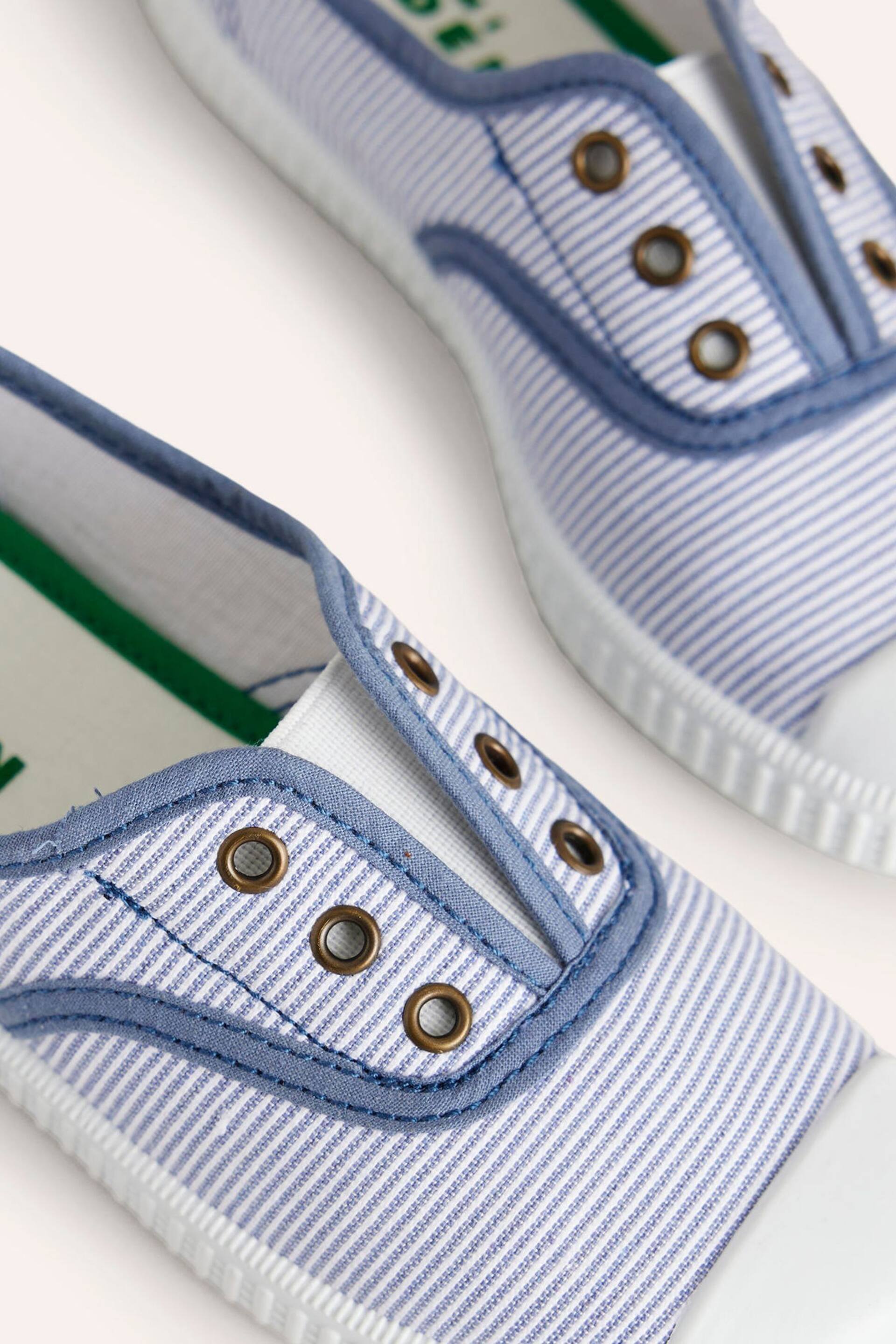 Boden Blue Stripe Laceless Canvas Pull-ons - Image 3 of 3