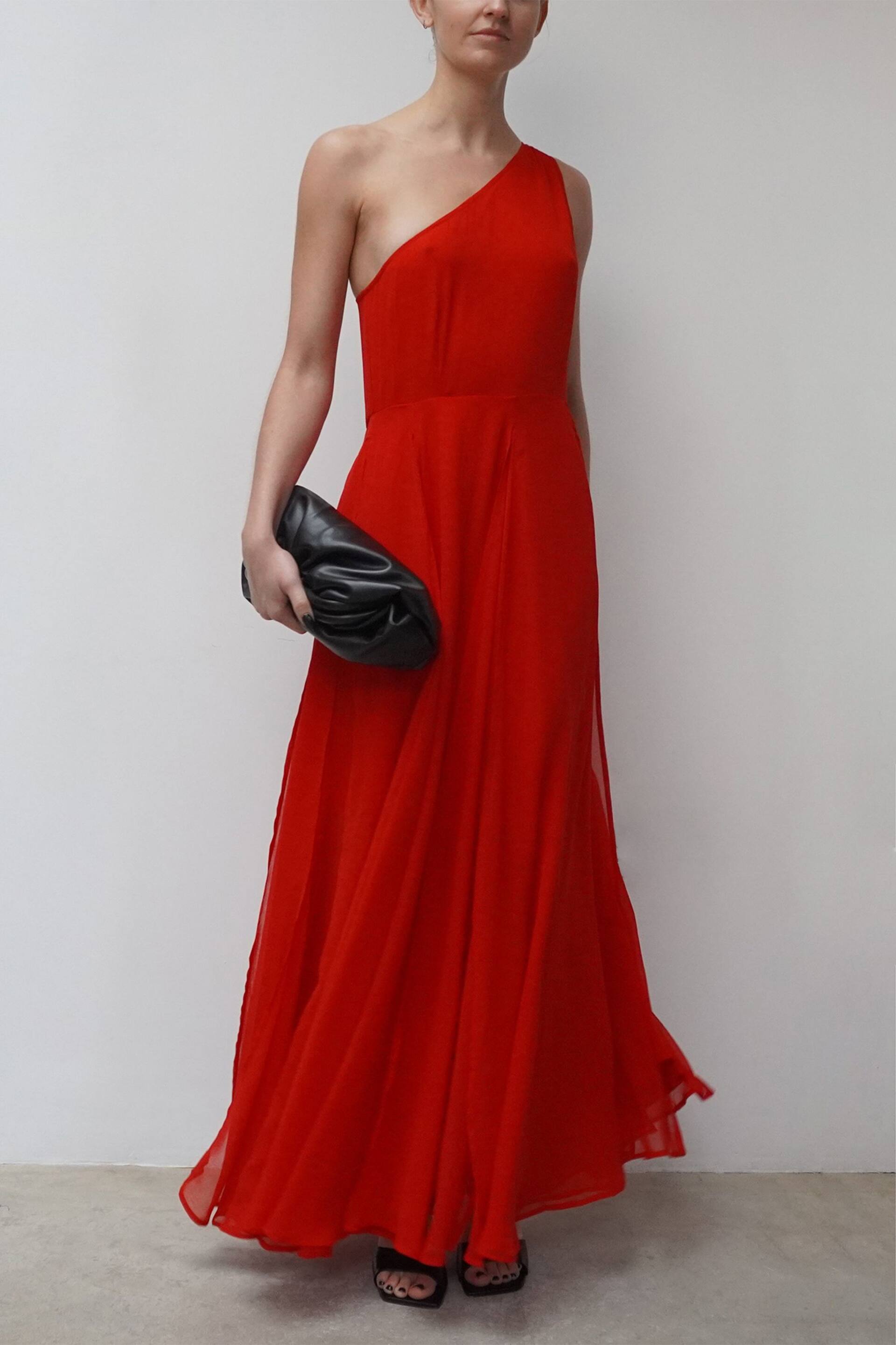 Religion Red One Shoulder Maxi Dress With Full Skirt - Image 2 of 5