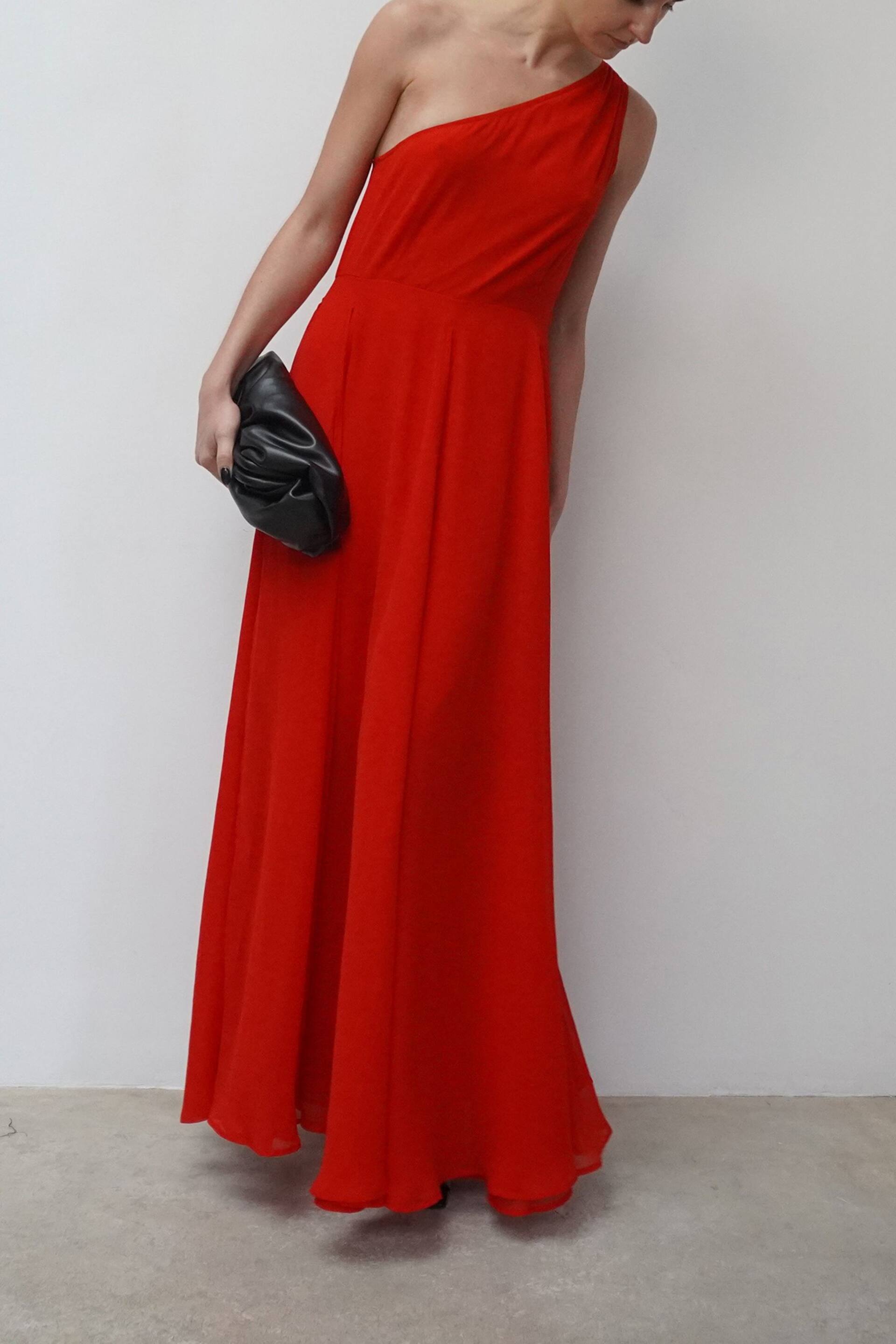 Religion Red One Shoulder Maxi Dress With Full Skirt - Image 3 of 5