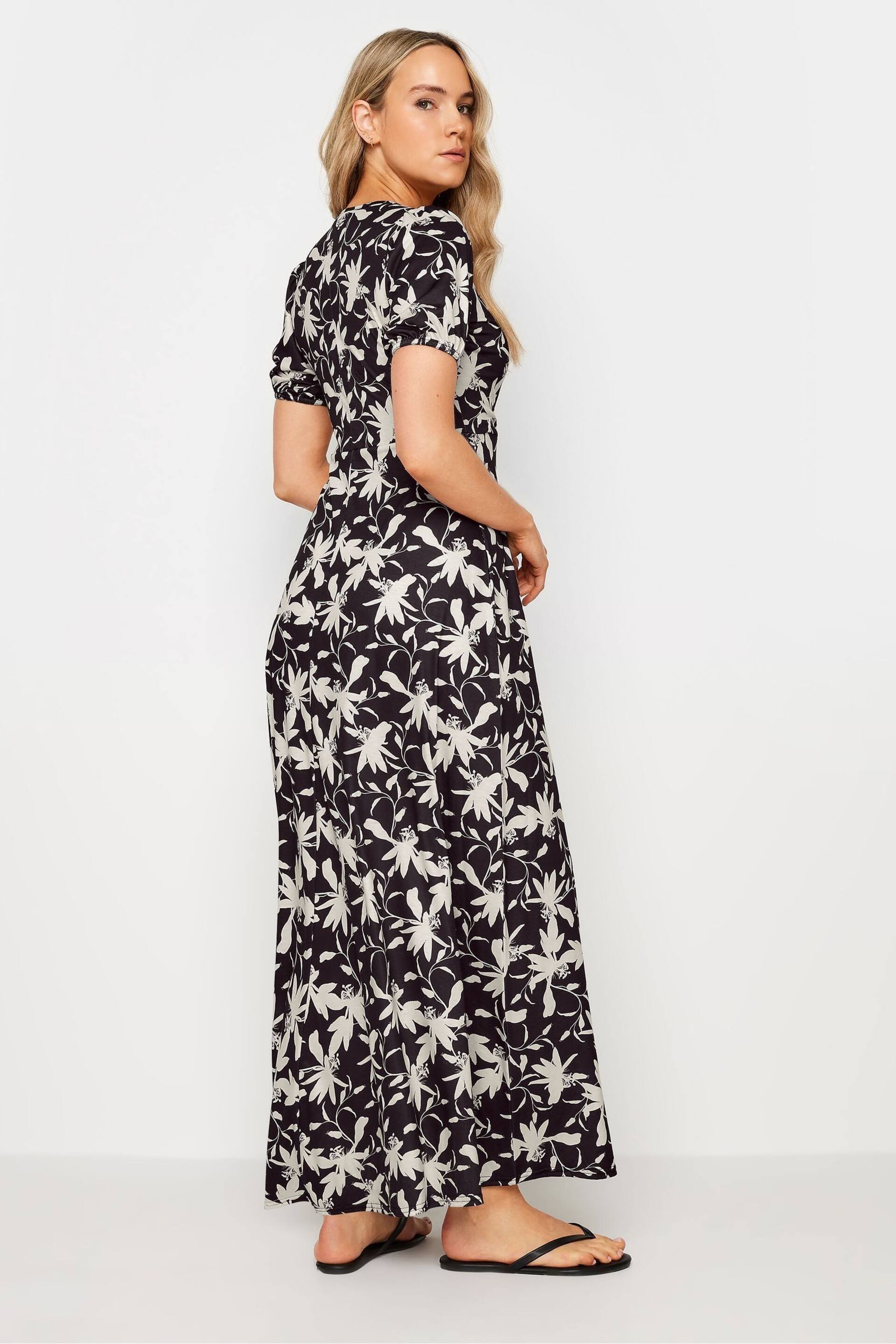 Long Tall Sally Black Floral Wrap Maxi Dress - Image 3 of 5