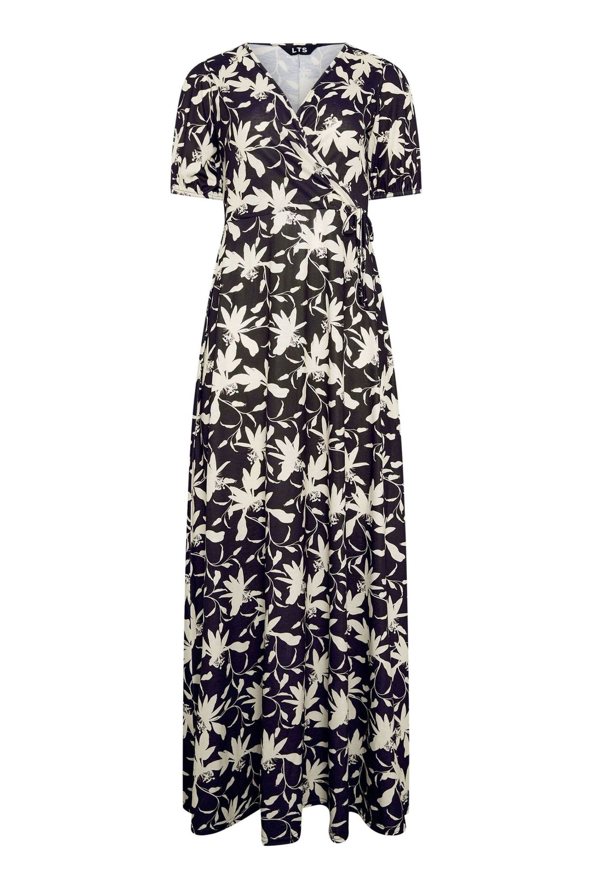 Long Tall Sally Black Floral Wrap Maxi Dress - Image 5 of 5