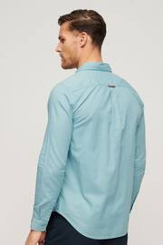 Superdry Blue Overdyed Organic Cotton Long Sleeve Shirt - Image 3 of 6