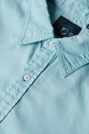 Superdry Blue Overdyed Organic Cotton Long Sleeve Shirt - Image 6 of 6