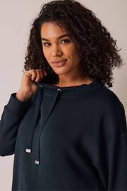 Evans Wide Neck Zip Black Sweatshirt - Image 4 of 4