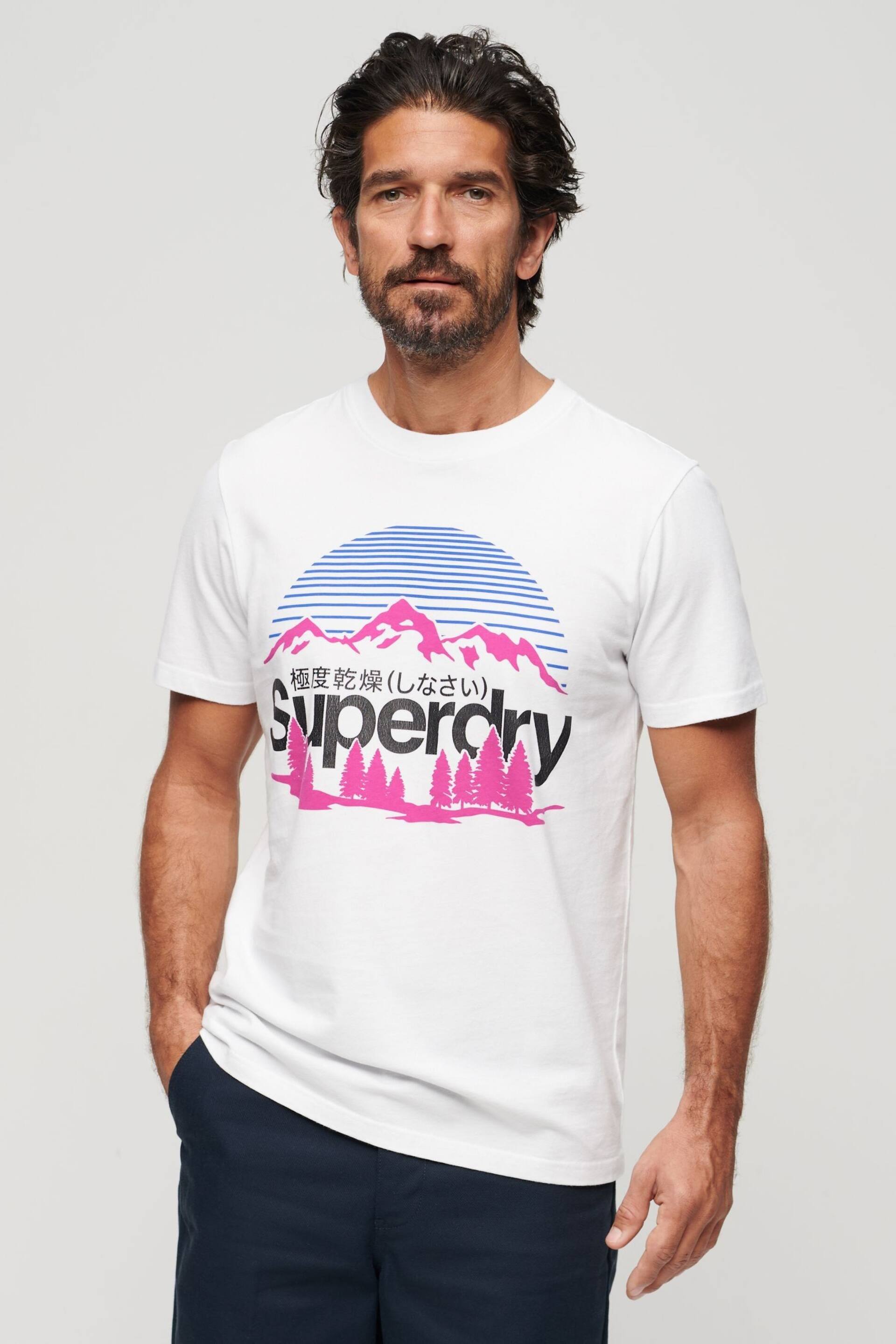 Superdry White Great Outdoors Graphic T-Shirt - Image 1 of 3