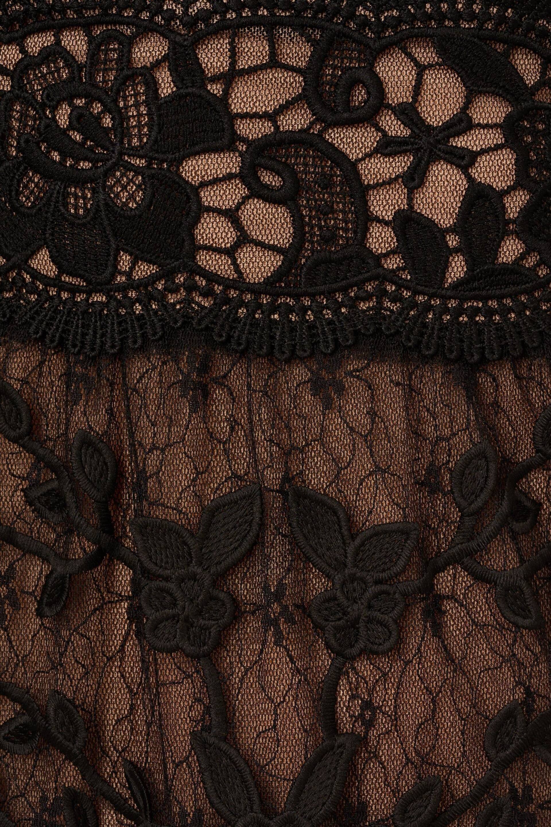 Adrianna Papell Lace Embroidery Black Dress - Image 3 of 8
