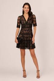 Adrianna Papell Lace Embroidery Black Dress - Image 4 of 8
