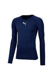 Puma Blue LIGA Baselayer Long Sleeve Mens T-Shirt - Image 1 of 2